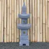 Product image 5 of the product “Japanese style Garden Lantern, made from Andesit Stone. Multipart. 75 cm Height, Roof is 25 cm width. ”